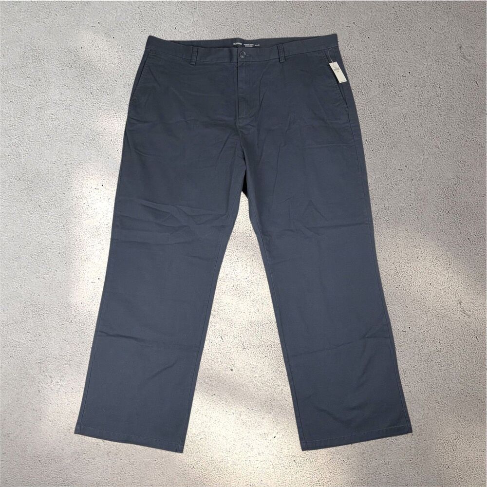 Old Navy Ultimate Loose Built-In Flex Chino Pants 42x30 Navy NWT Minimalist